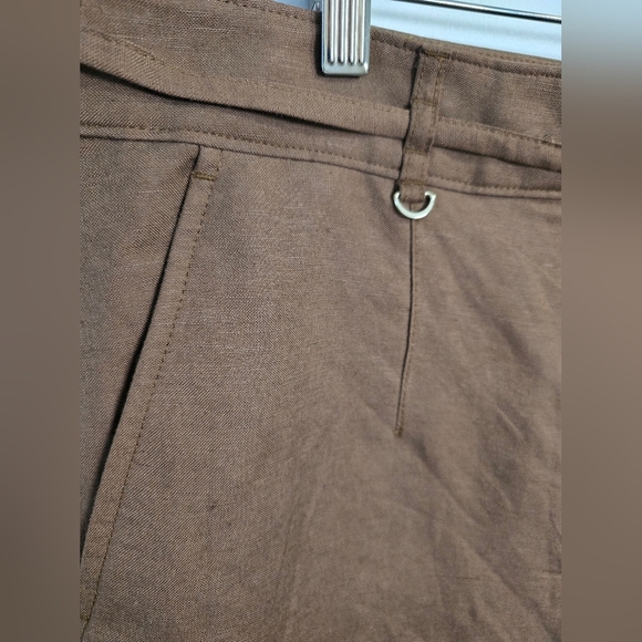 LOFT Wide Leg Brown Pants Trousers Linen High Waist Size 10 M - Picture 7 of 13